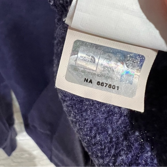 The North Face Women's Small Purple Hoodie with Animal Print Logo Sweatshirt - Picture 10 of 10